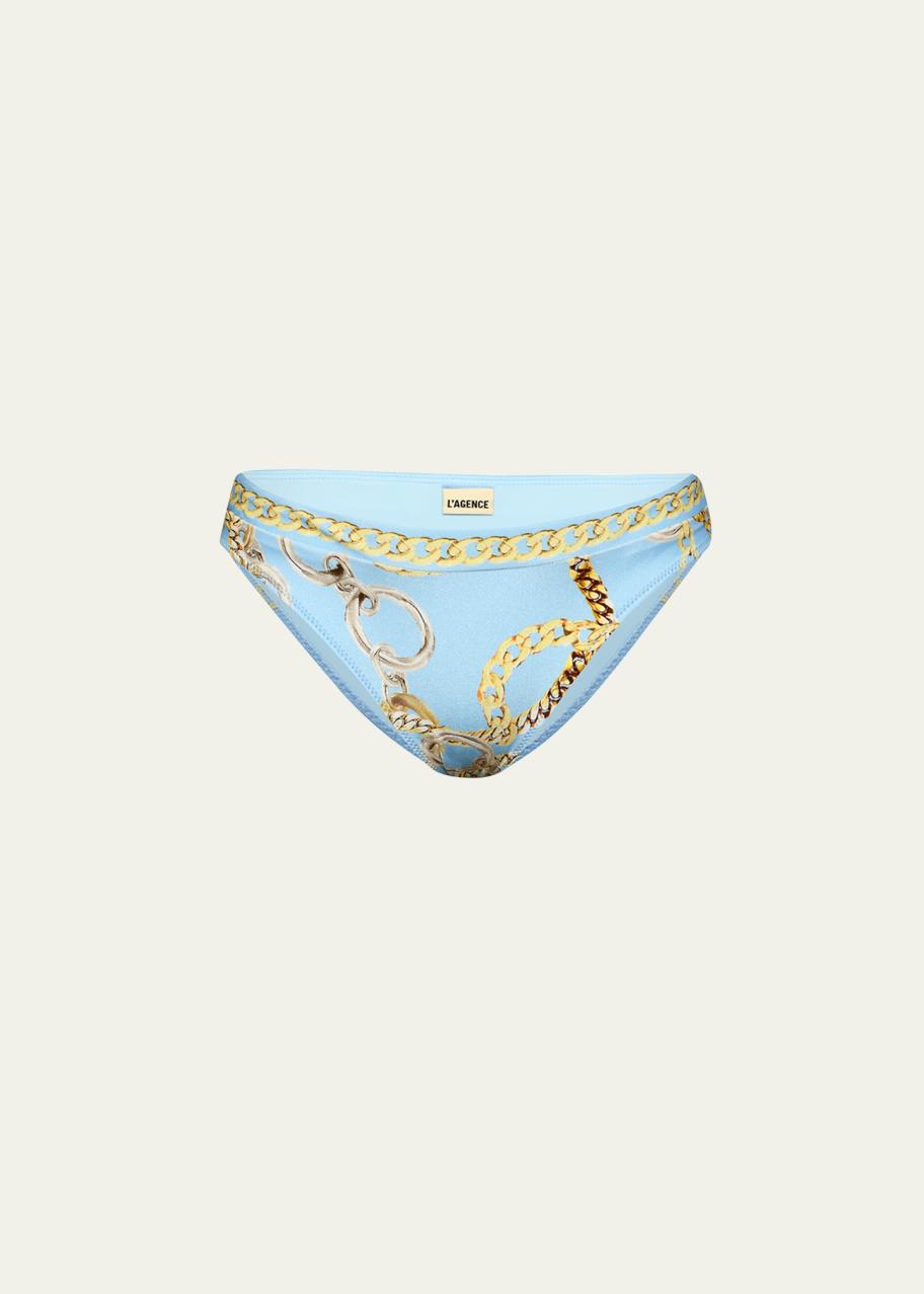 L'AGENCE Nicole Oversized Chain Classic Bikini Bottoms - Bergdorf Goodman