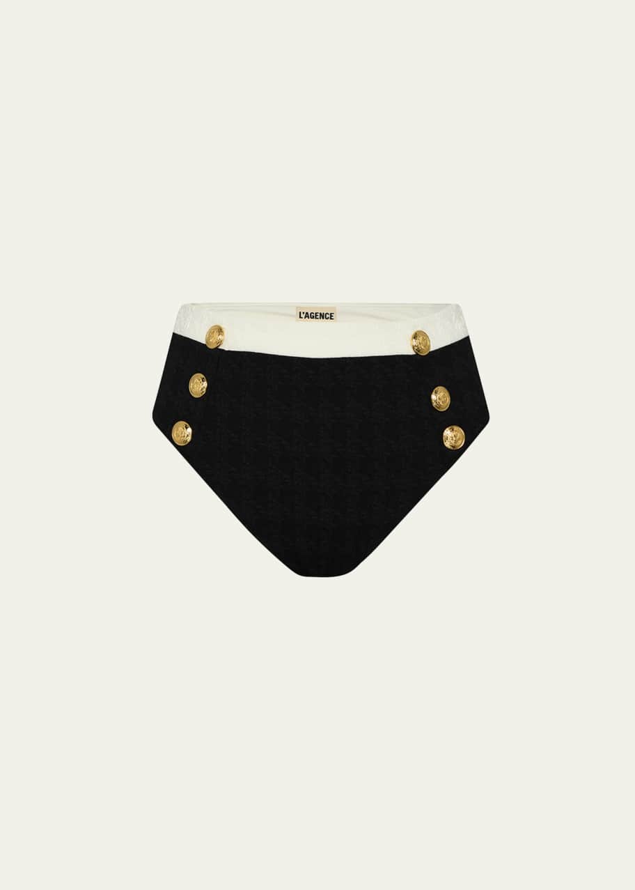 Image 1 of 1: Vanessa Colorblock Chic High-Waist Bikini Bottoms