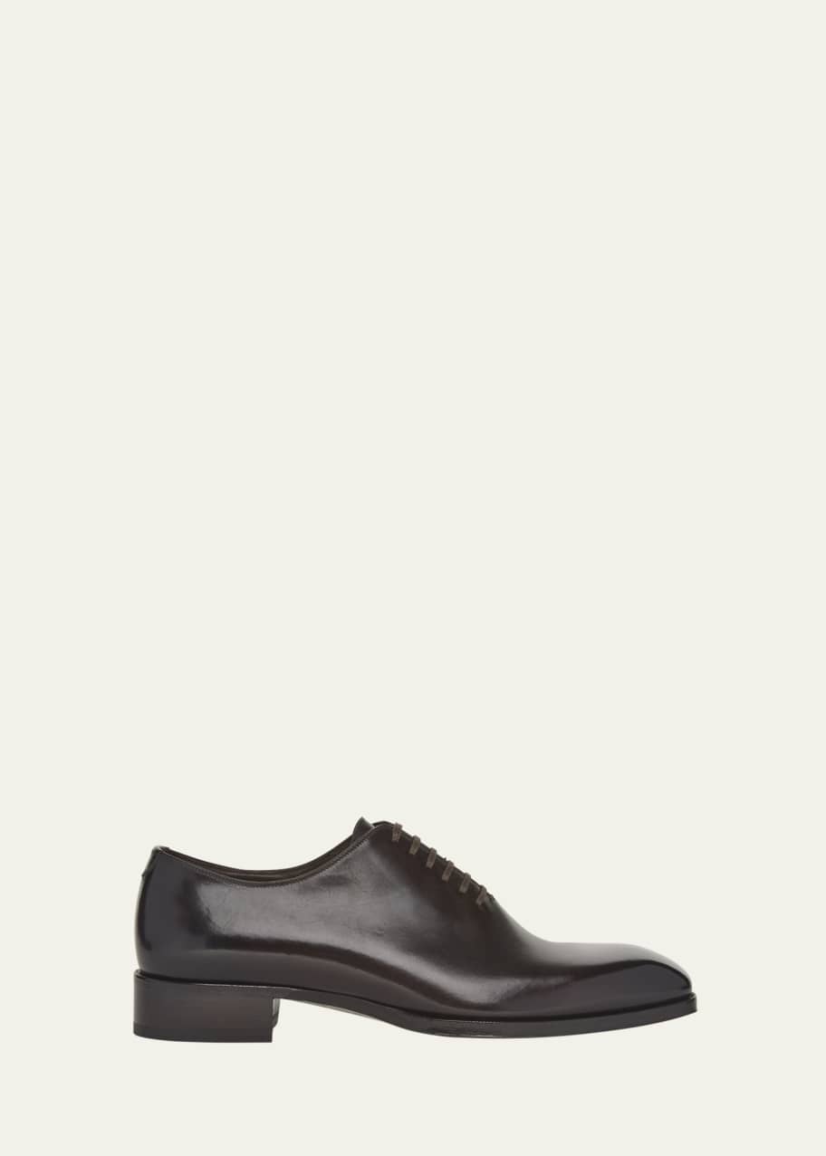 Image 1 of 1: Men's Elkan Burnished Leather Oxford Shoes
