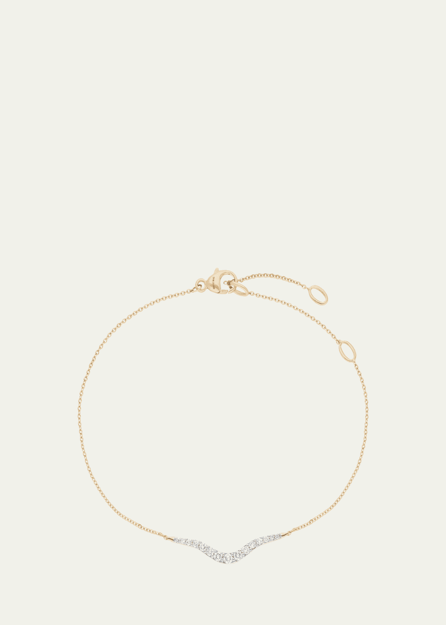 Image 1 of 1: 18K Rose Gold Petit Radiant Chain Bracelet with Diamonds