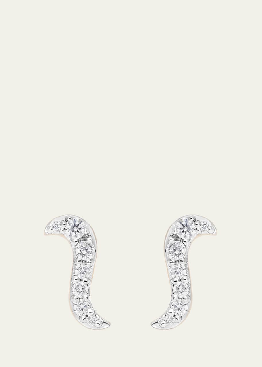 Image 1 of 1: 18K Rose Gold Radiant Stud Earrings with Diamonds