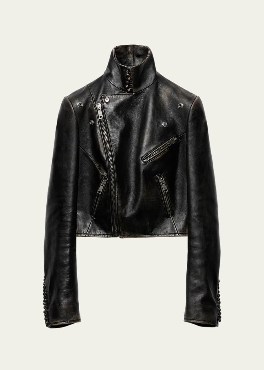 Prada Vintage Leather Biker Jacket - Bergdorf Goodman