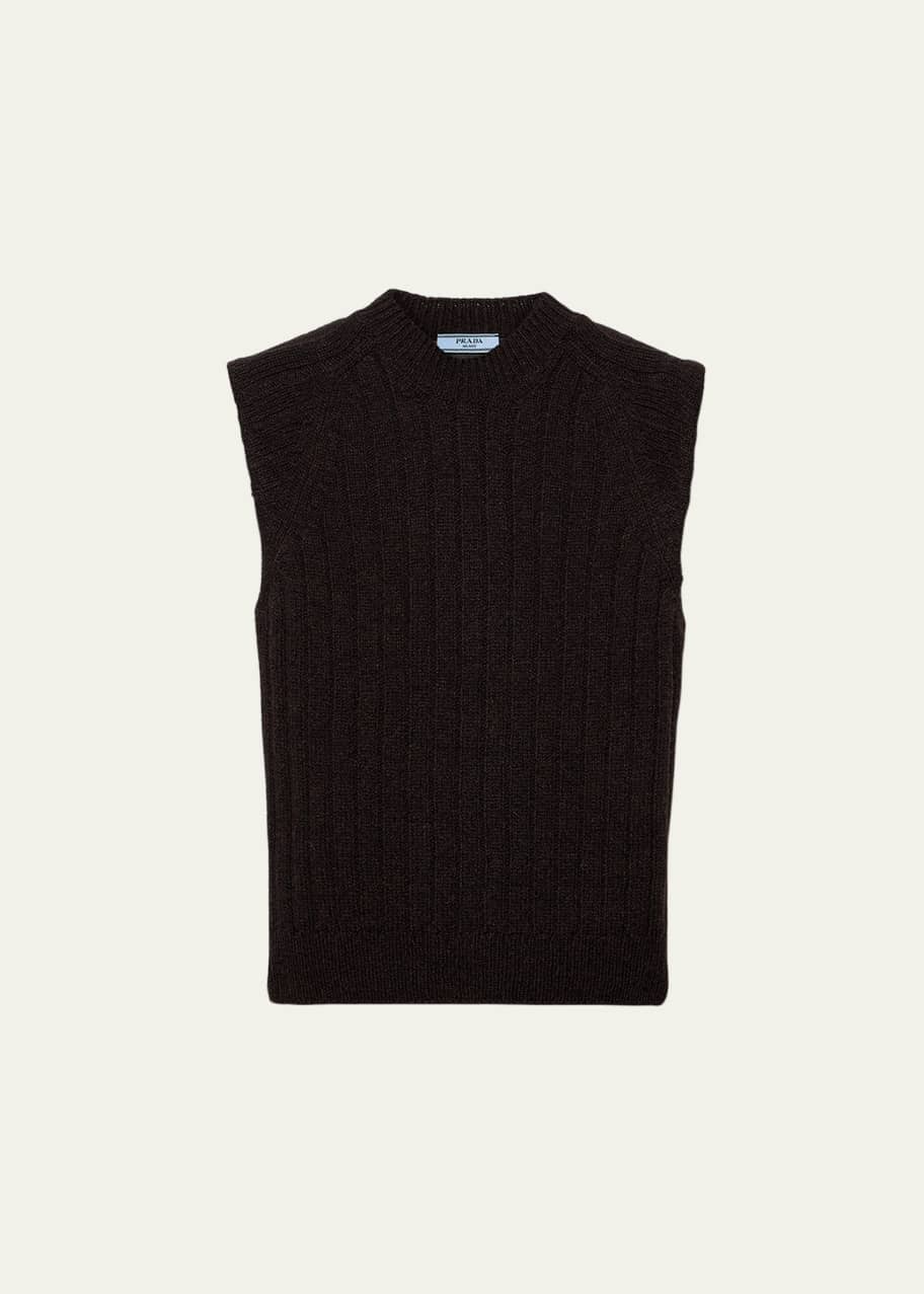 Prada Sleeveless Wool Vest with Contrast Back - Bergdorf Goodman