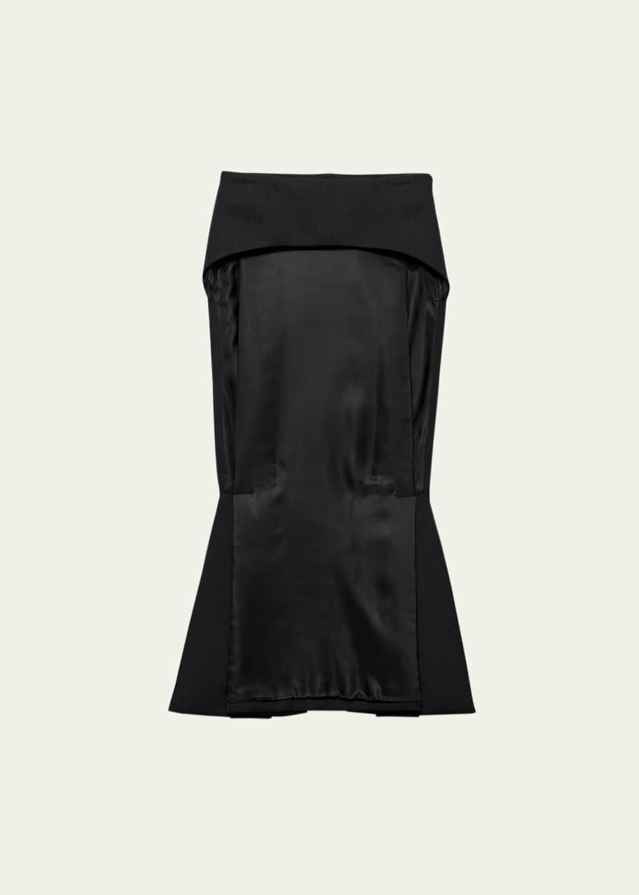 スカート PRADA WOOL AND TWILL MERMAID SKIRT Prada Mermaid Wool Midi Skirt - Bergdorf Goodman