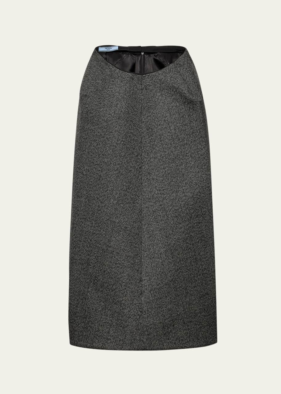 Prada Structured Wool Midi Skirt - Bergdorf Goodman