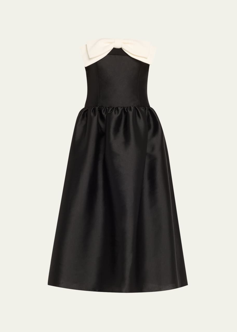 Self-Portrait Taffeta Bow Midi Dress - Bergdorf Goodman