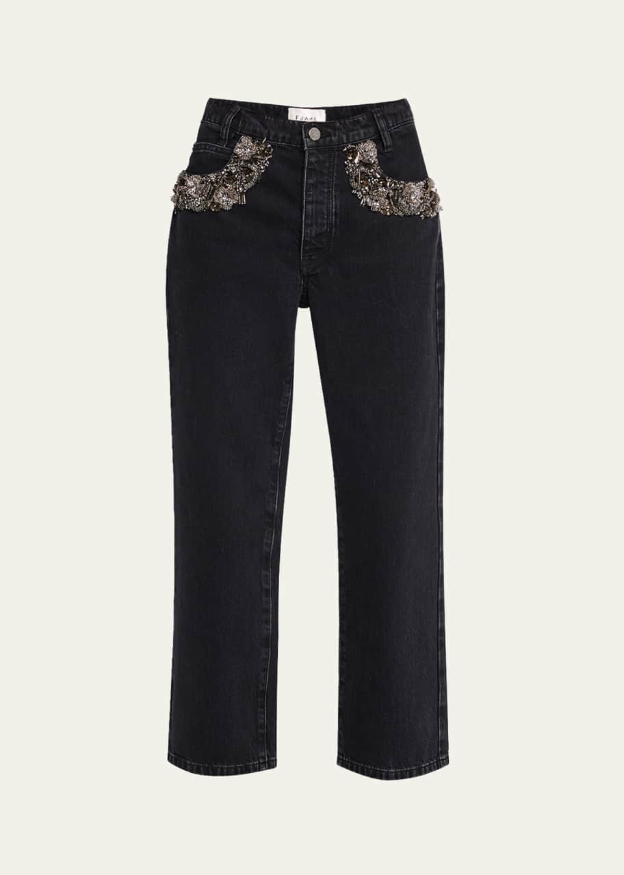 Image 1 of 1: The Beaded Straight Jeans