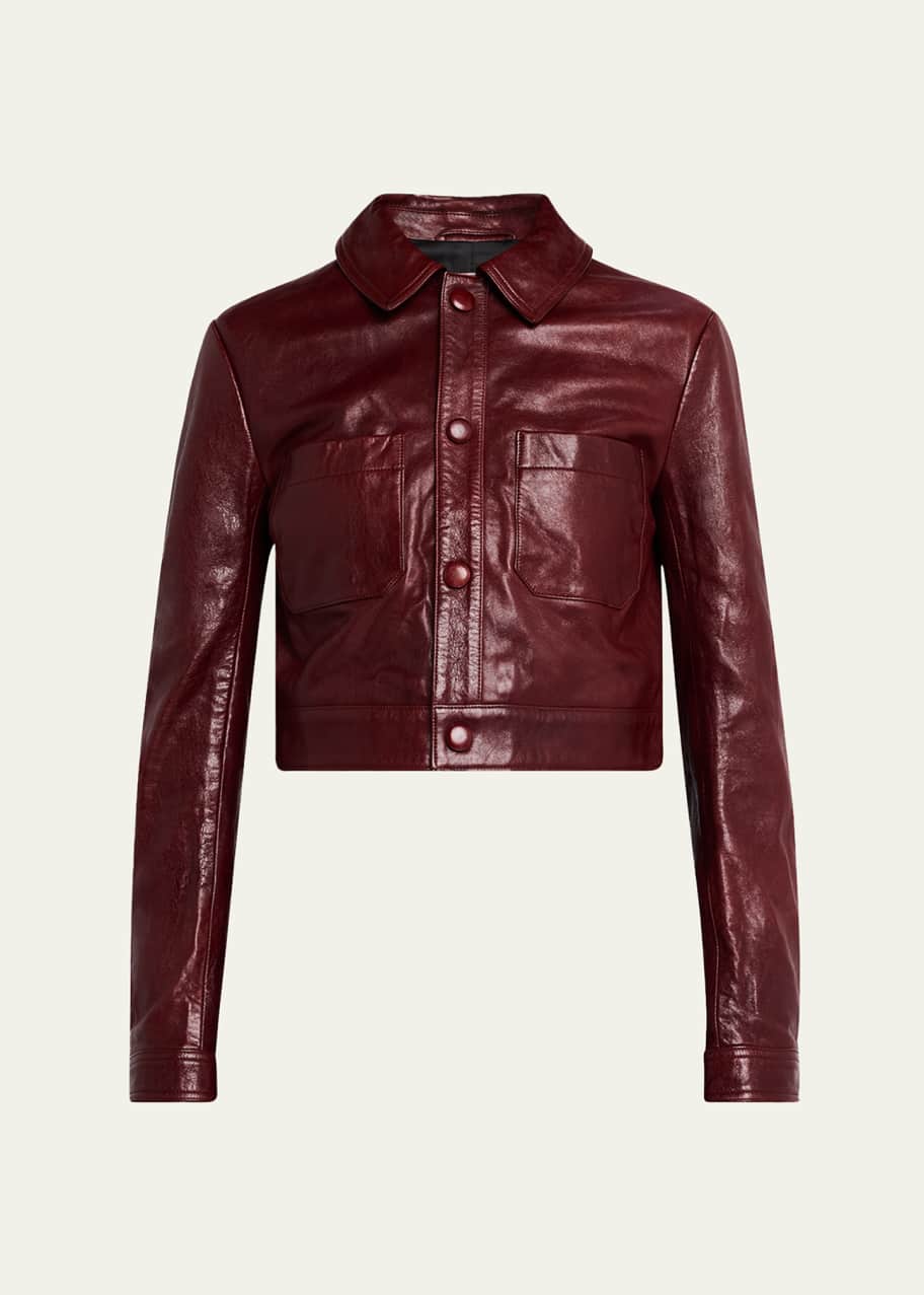 FRAME Button-Front Leather Jacket - Bergdorf Goodman