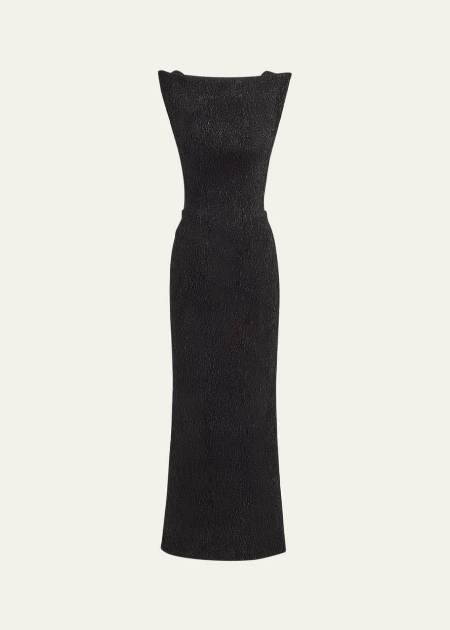 knee length dresses for ladies Winter Bells Metallic Midi Dress in Black Gold main image 0