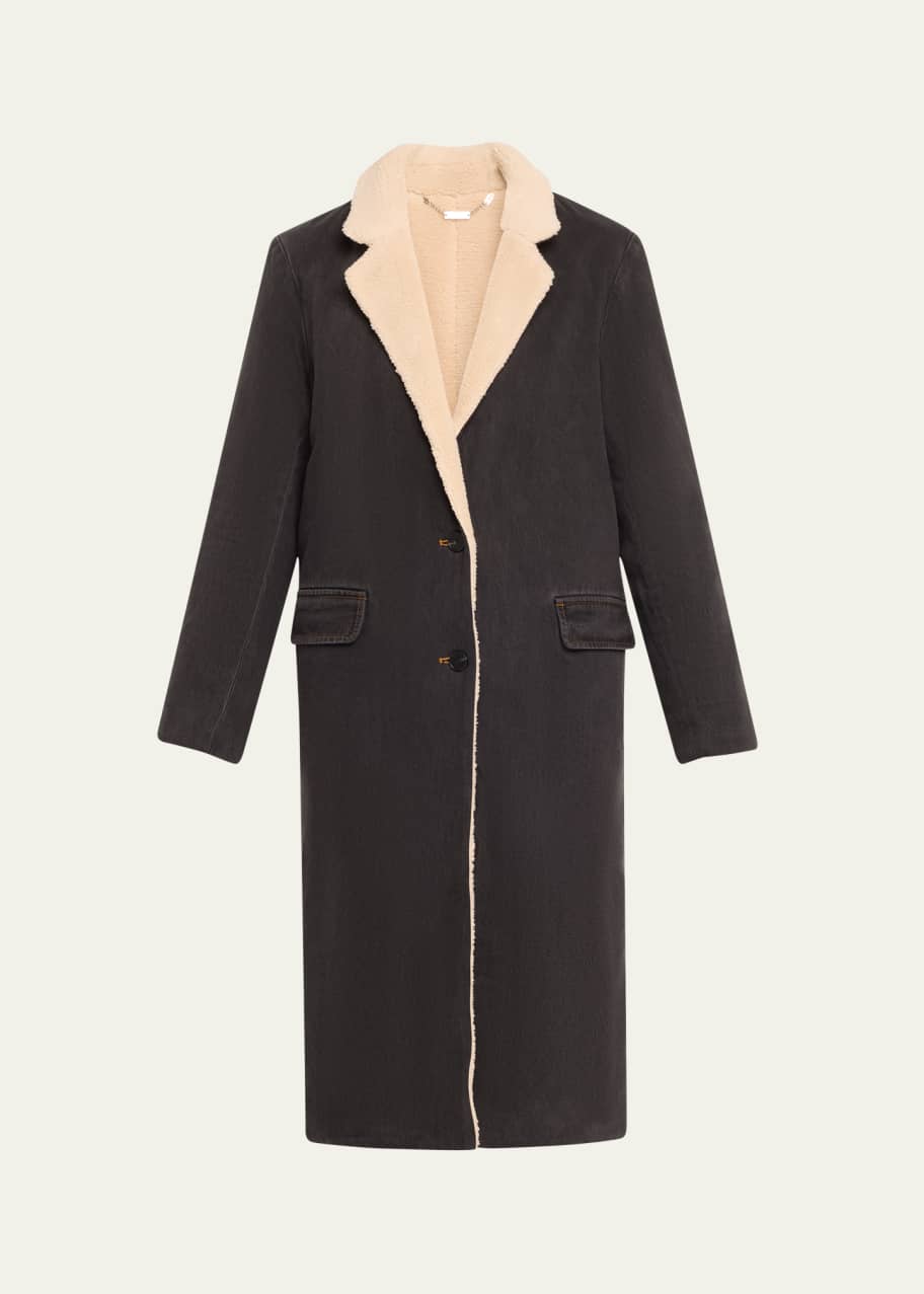 Still Here Dimes Sherpa Denim Coat - Bergdorf Goodman
