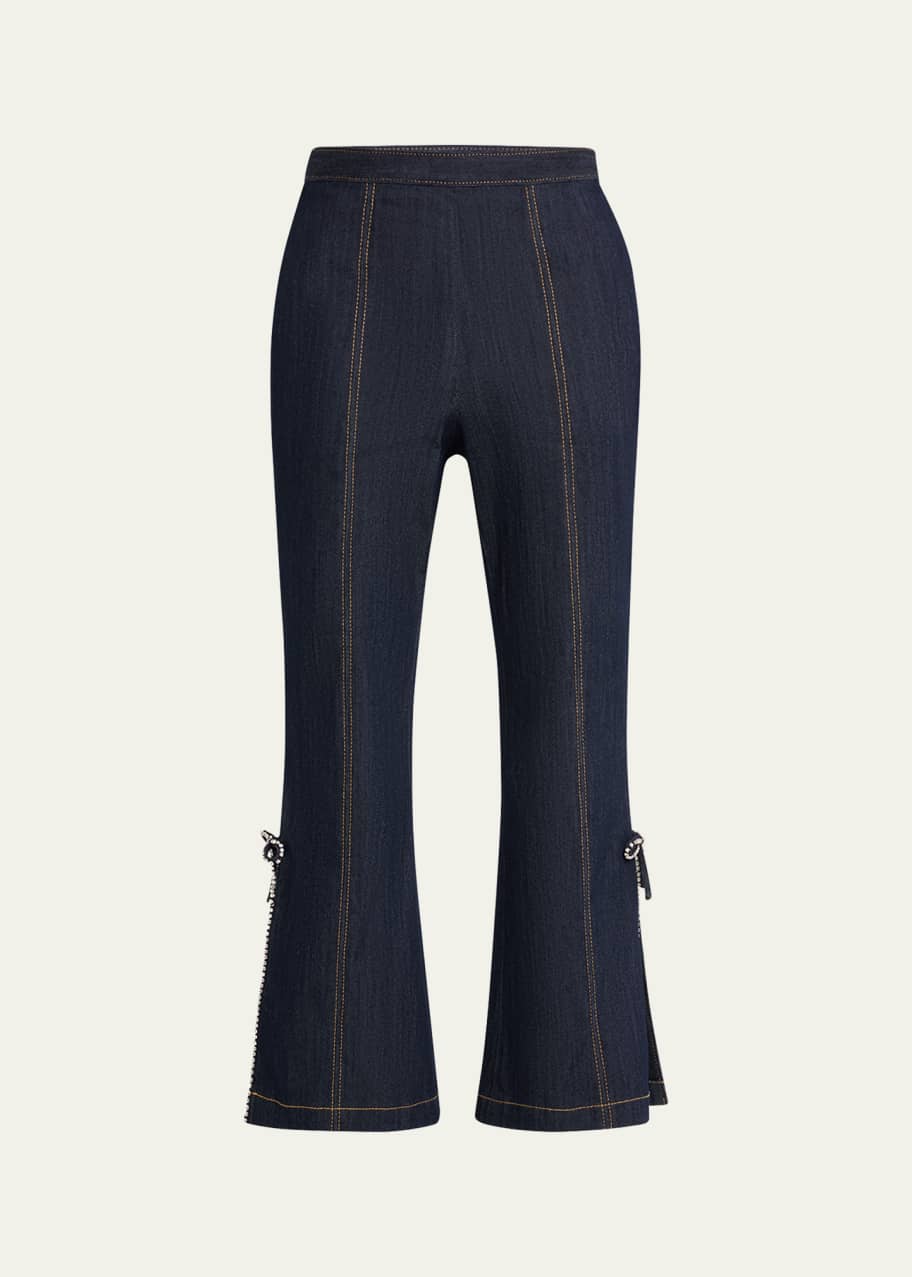 Image 1 of 1: Ayleen Crystal Bow Cropped Pants