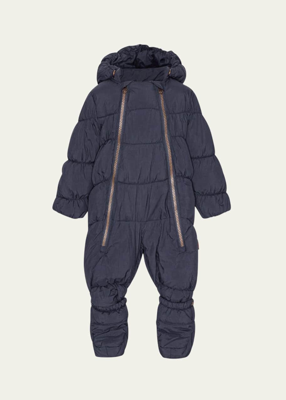 Image 1 of 1: Boy's Hebe Puffer Bunting Suit, Size Newborn-18M