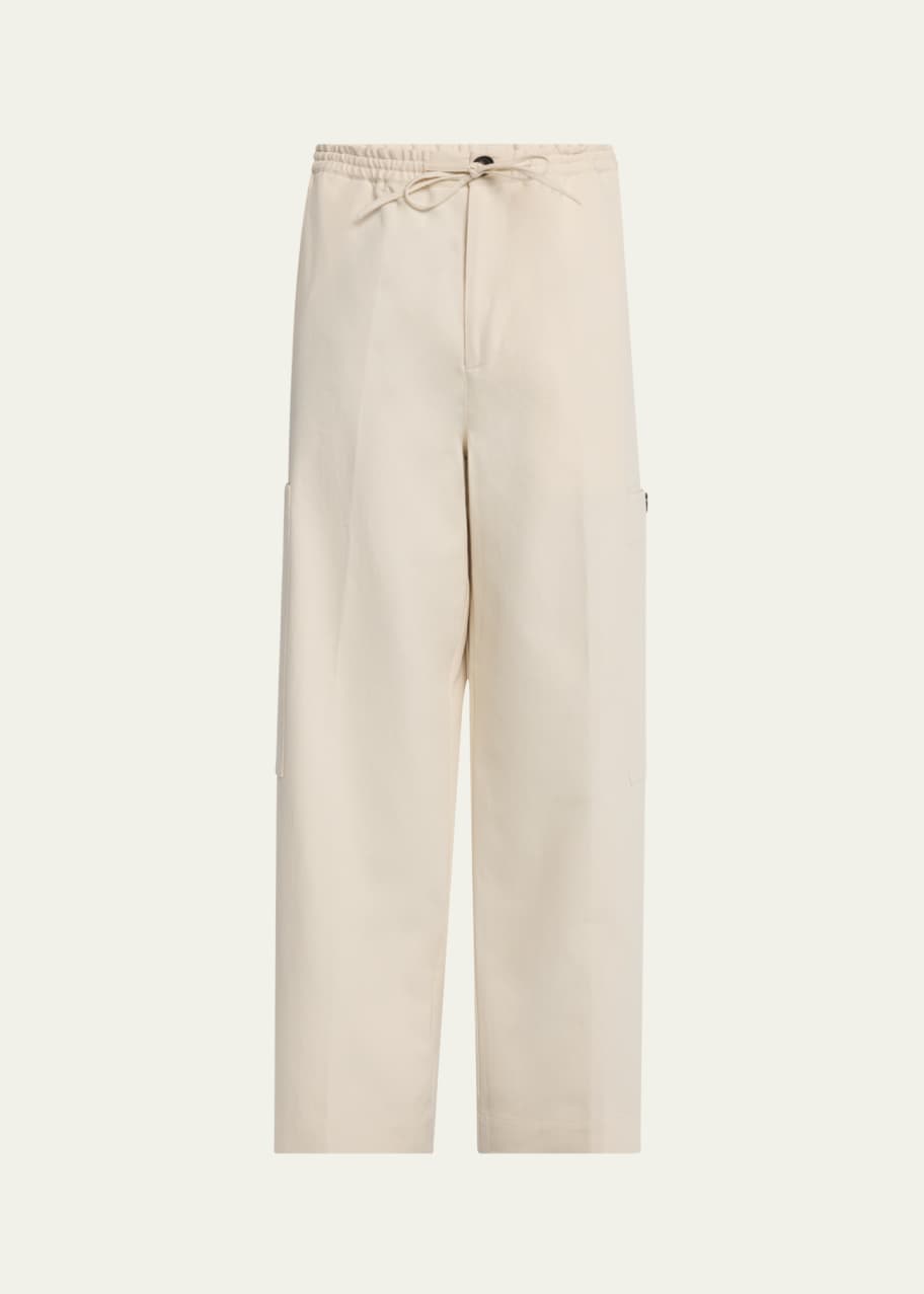 Image 1 of 1: Men's Cotton Drawstring Cargo Trousers