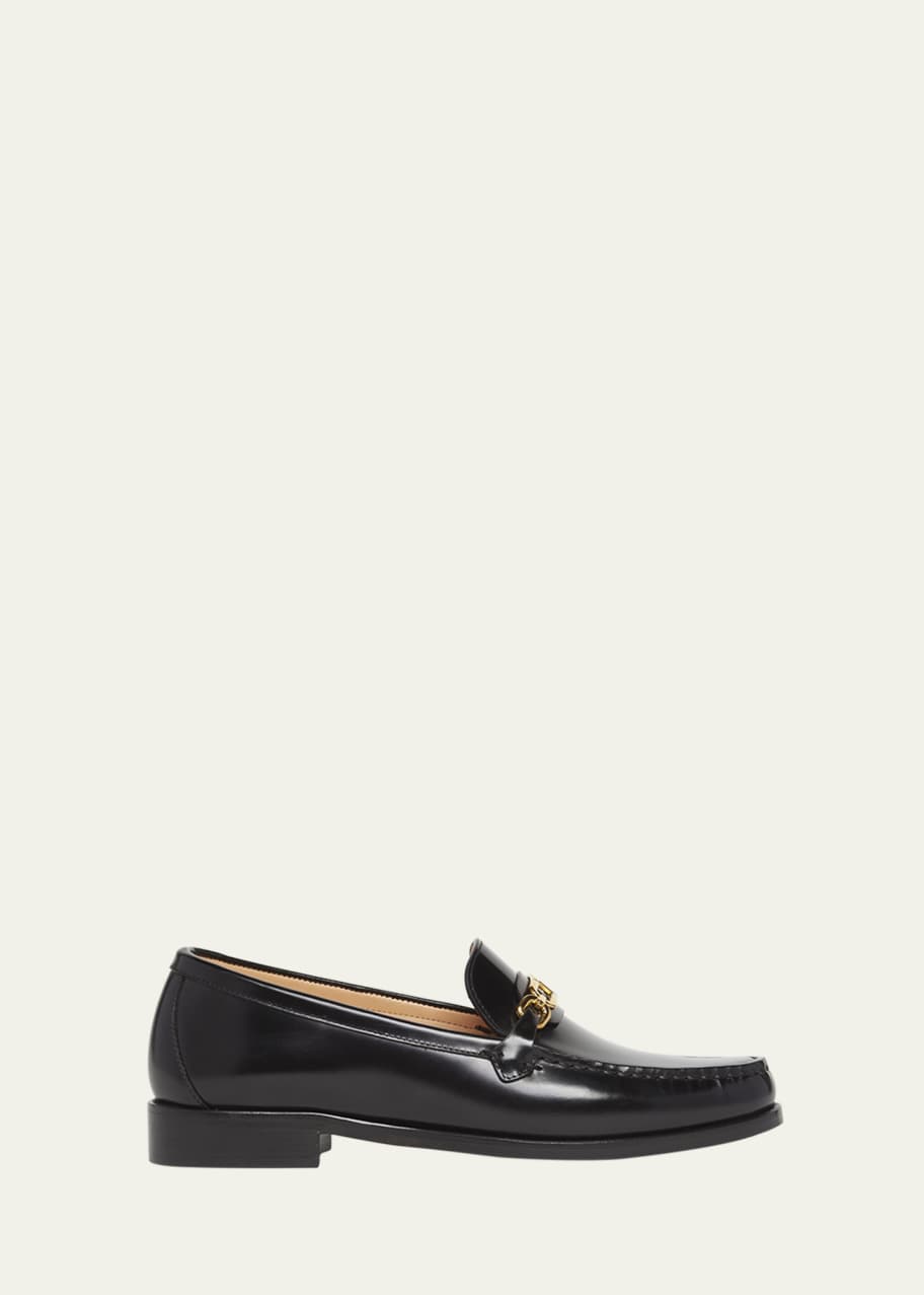 Image 1 of 1: Whitney Leather T Chain Loafers