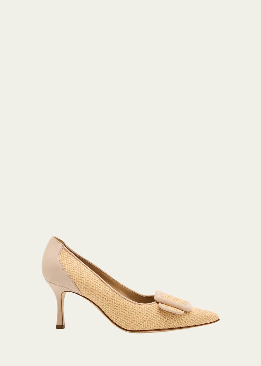 Manolo Blahnik Maysale Woven Buckle Pumps - Bergdorf Goodman