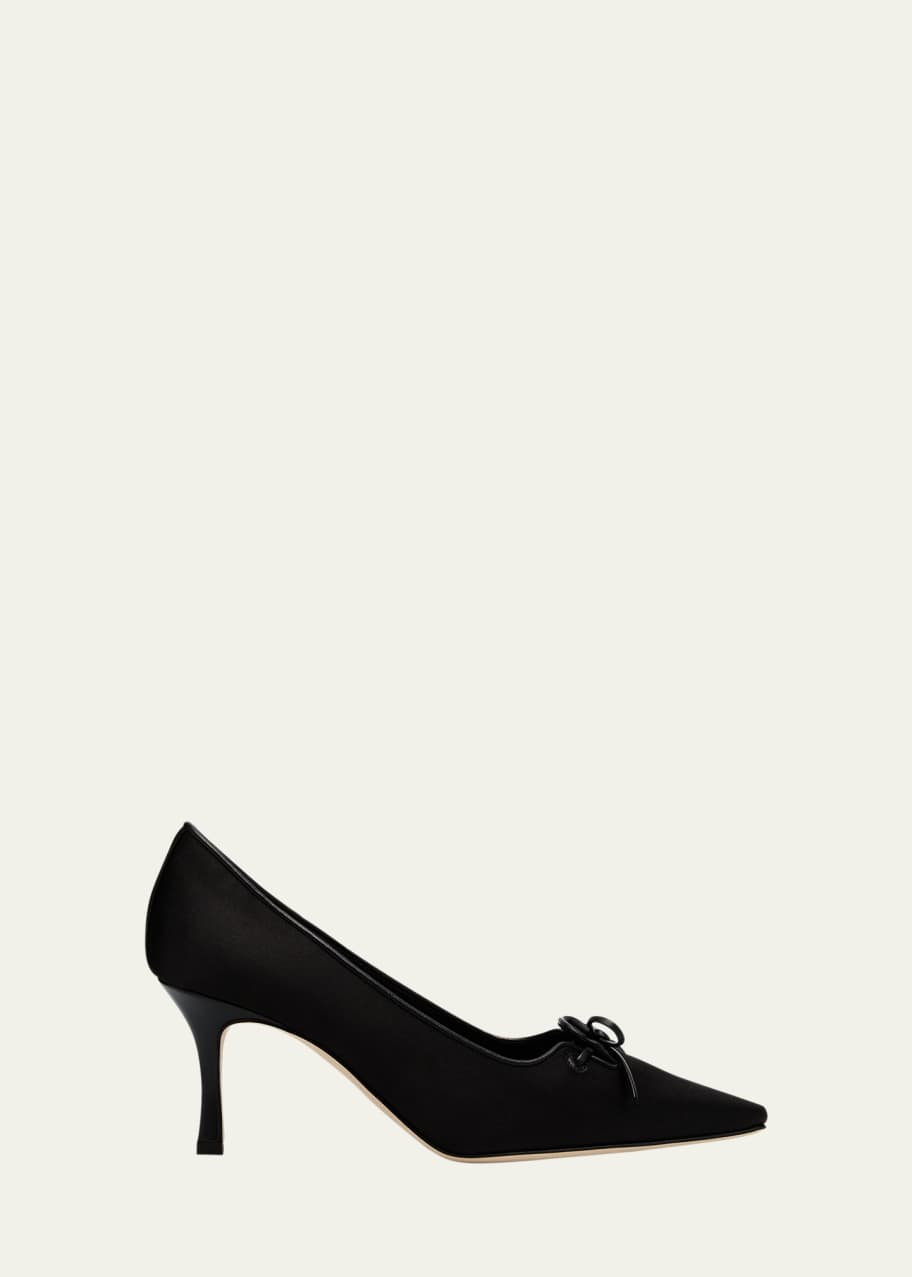 Image 1 of 1: Zaman Silk Lace-Up Pumps