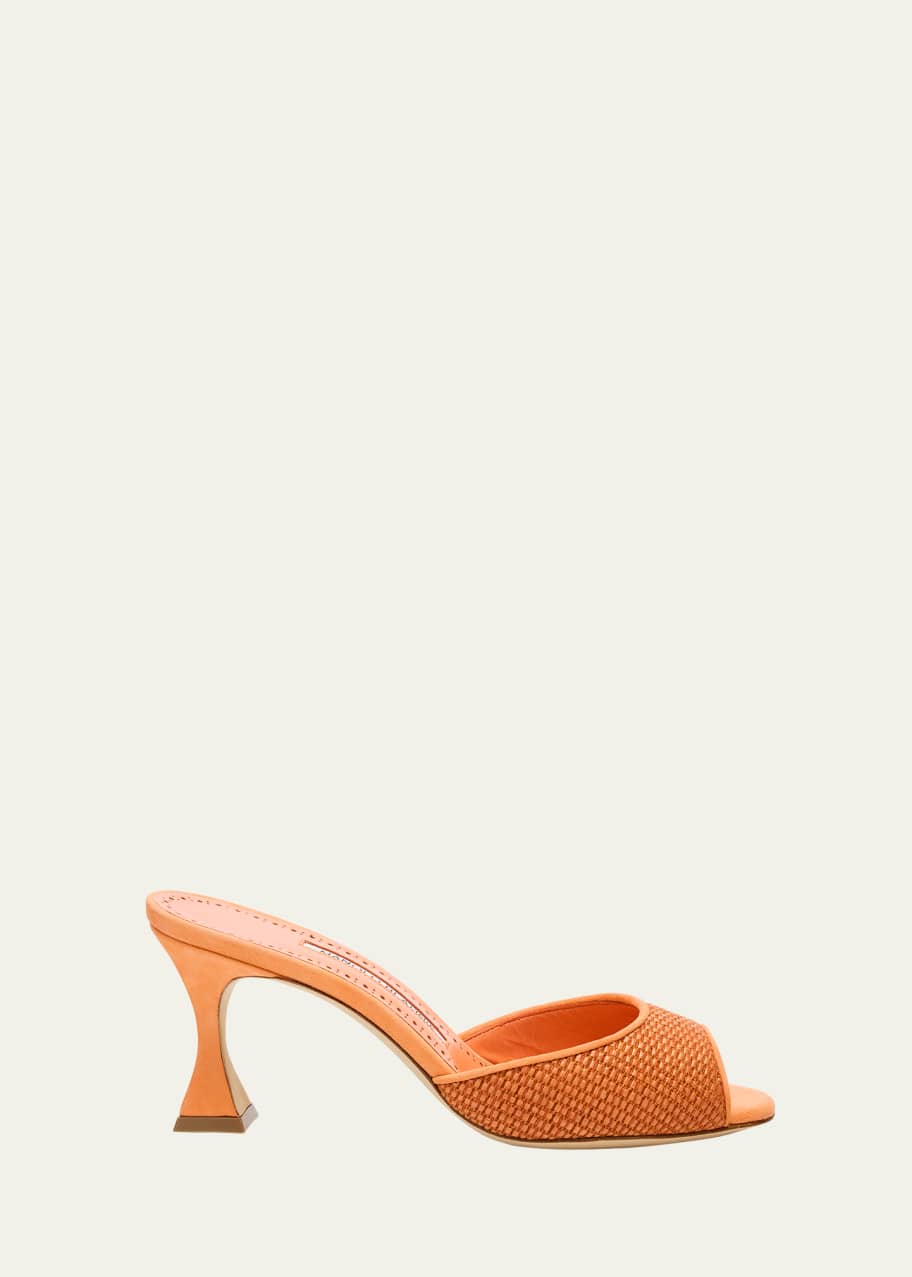 Image 1 of 1: Jadara Woven Peep-Toe Slide Sandals