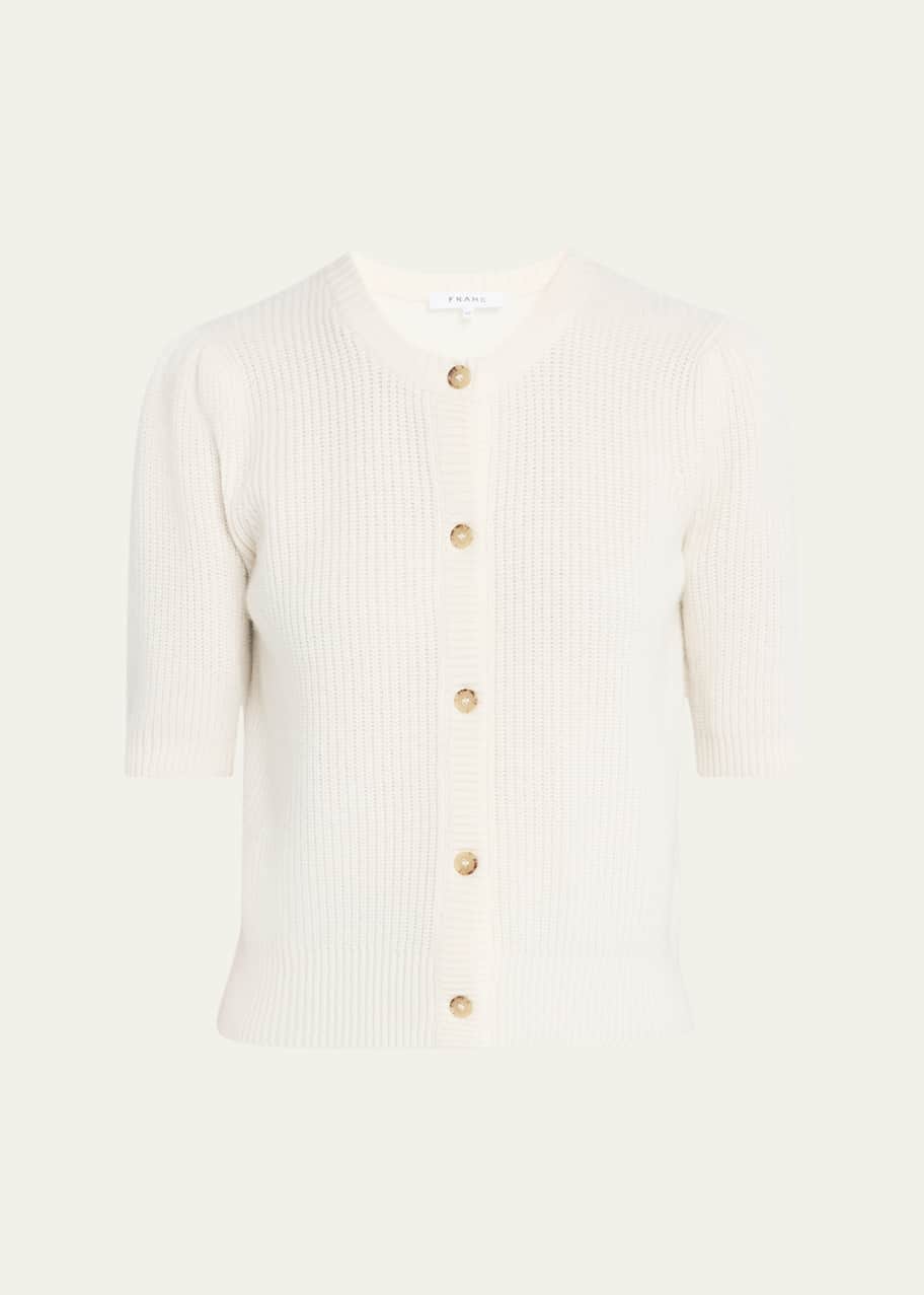 トップス short cardigan FRAME Shrunken Short-Sleeve Cardigan - Bergdorf Goodman