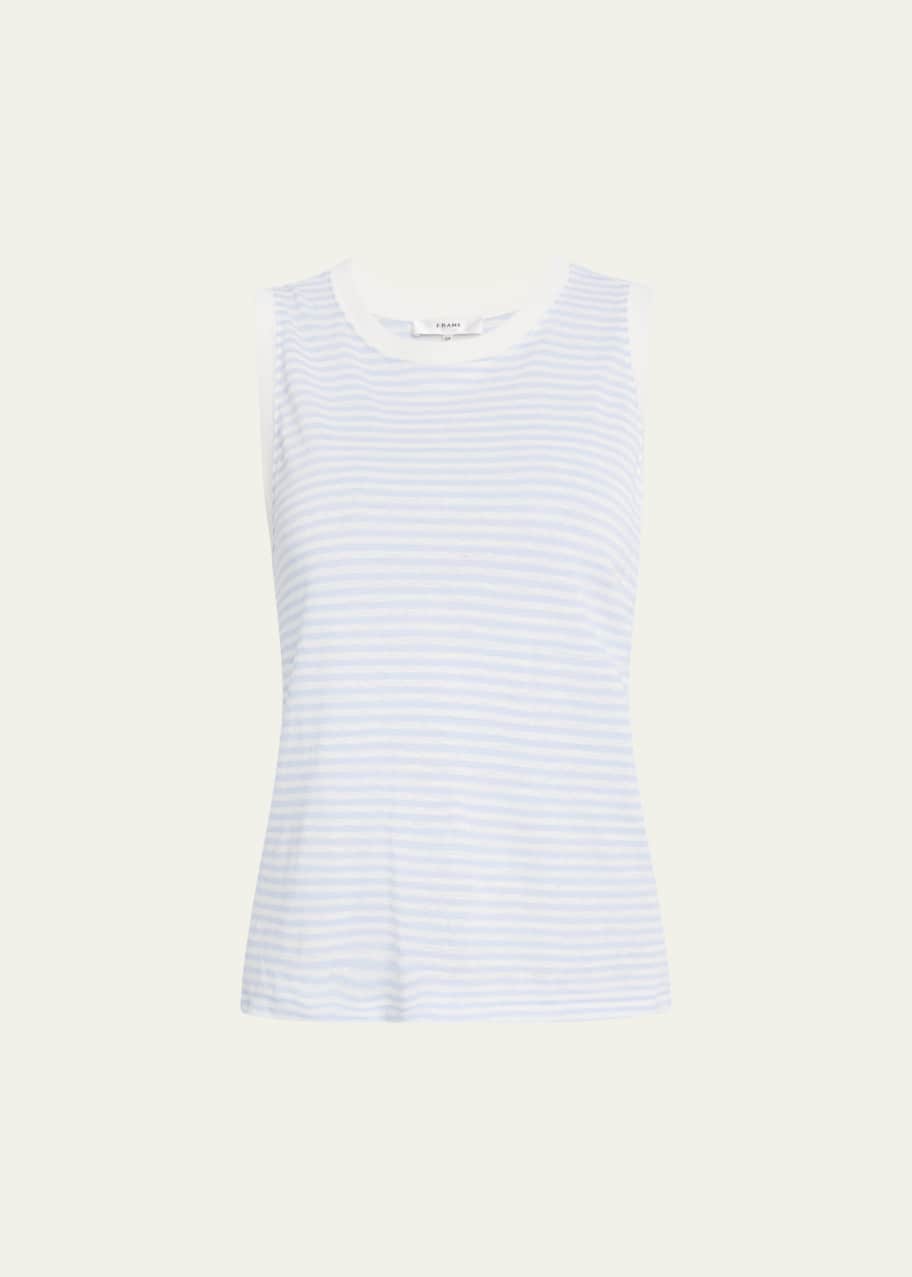 Image 1 of 1: Stripe Crewneck Muscle Tee