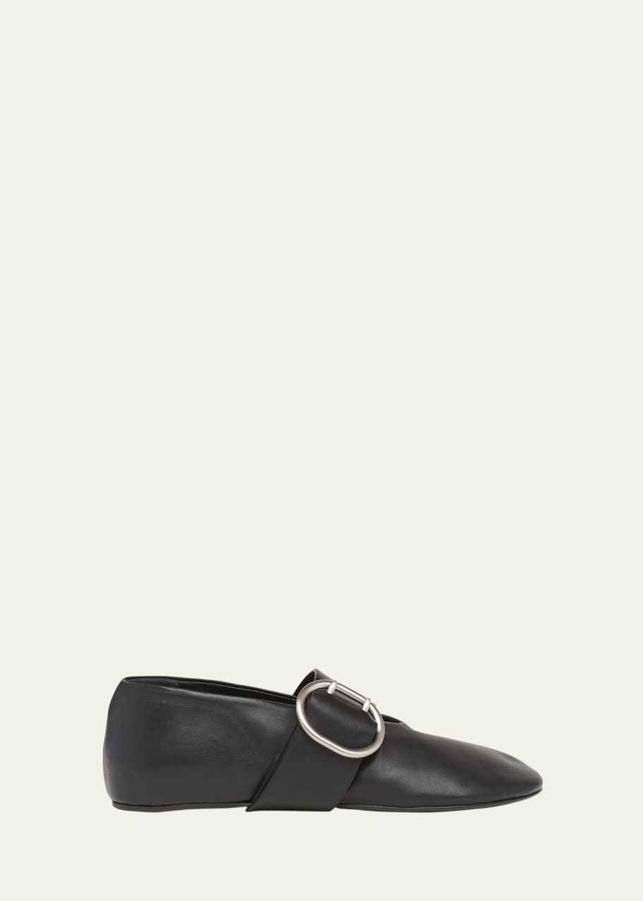 Jil Sander Soft Leather Mary Jane Ballerina Flats - Bergdorf Goodman