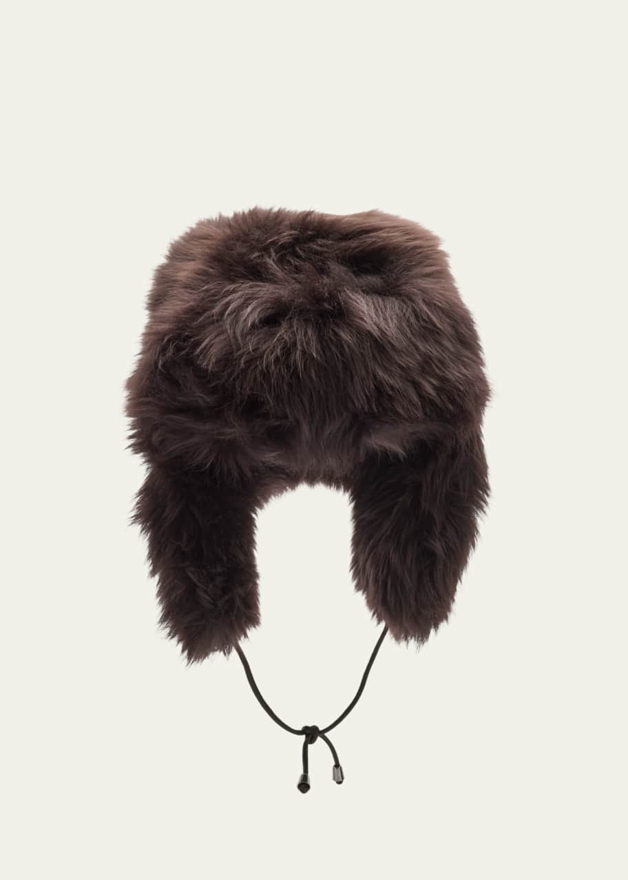 Image 1 of 1: Cashmere Shearling Fur Trapper Hat