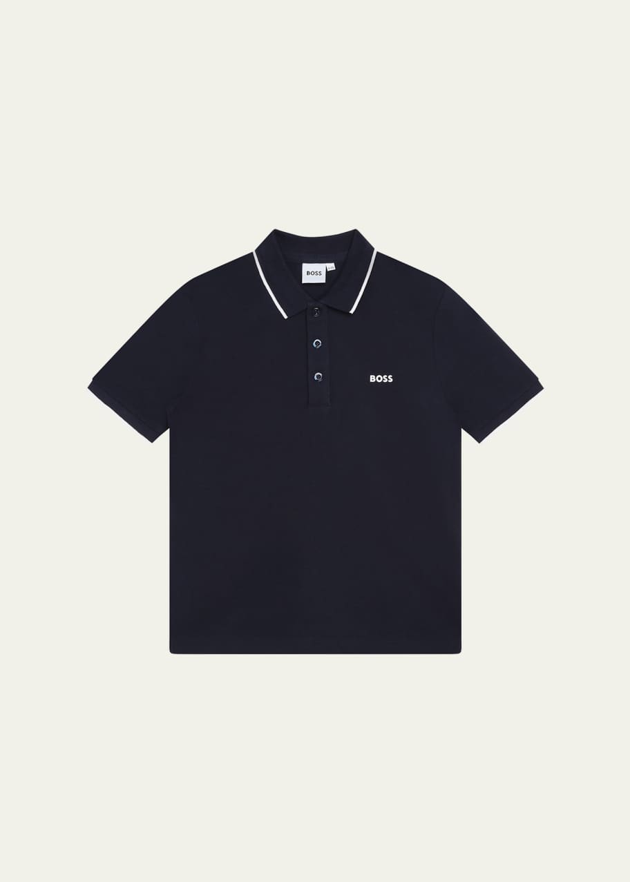 Image 1 of 1: Boy's Logo-Print Polo Shirt, Size 4-5