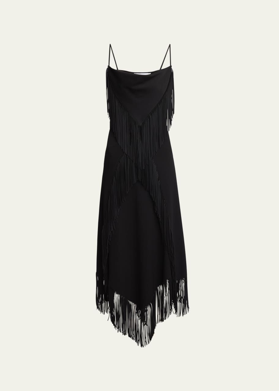 Image 1 of 1: Fringe Asymmetric Tank Dress