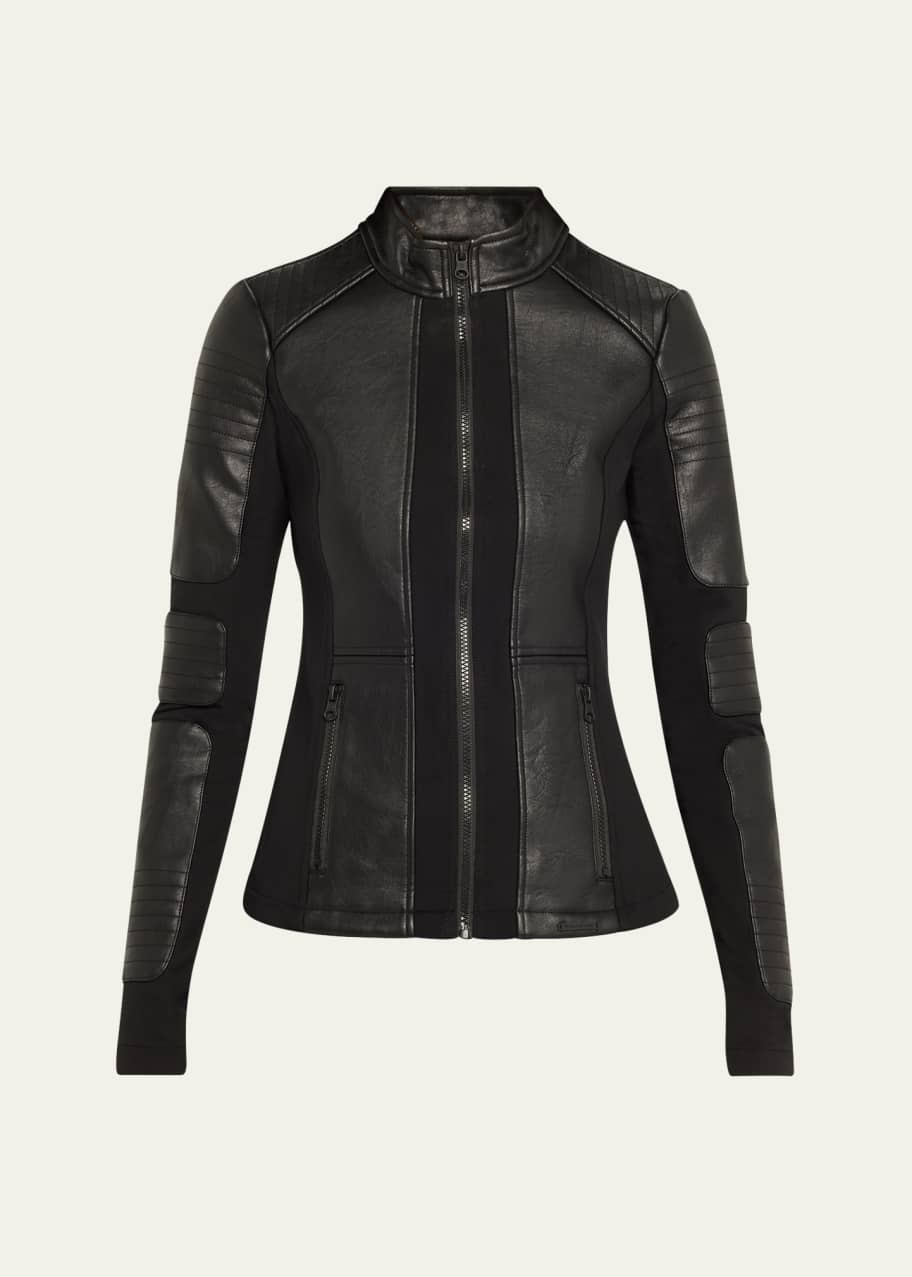 Image 1 of 1: Zip-Front Faux Leather Moto Jacket