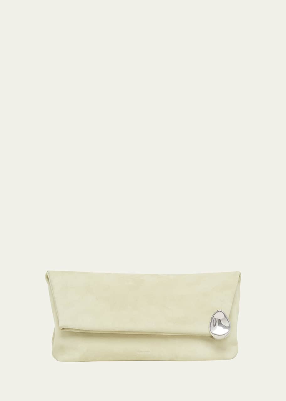 【関税＆送料込み】Jil Sander 'Jewel' 'Ocean' Leather Clutc Jil Sander Jewel Zip Small leather clutch Jil Sander