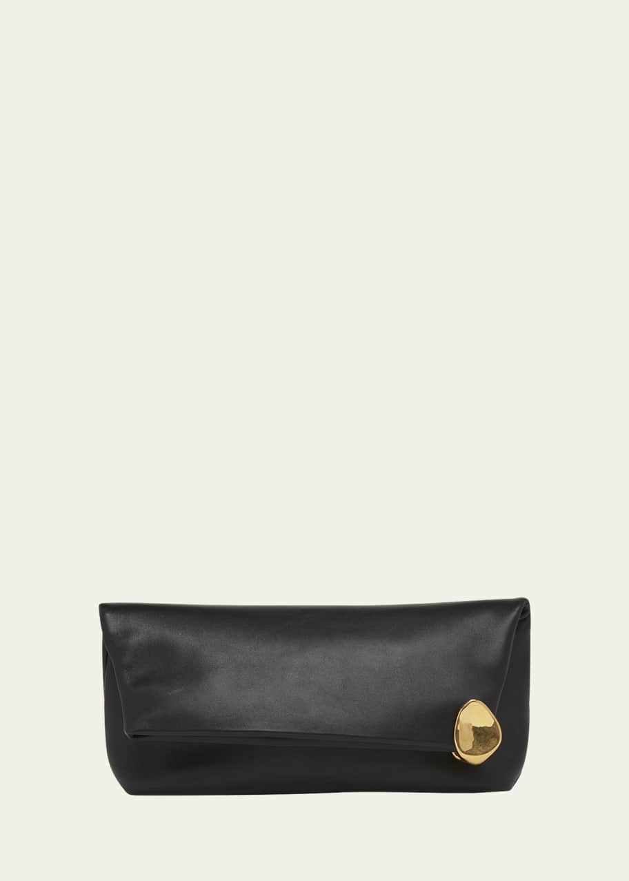 Image 1 of 1: Jewel Pochette Leather Clutch Bag