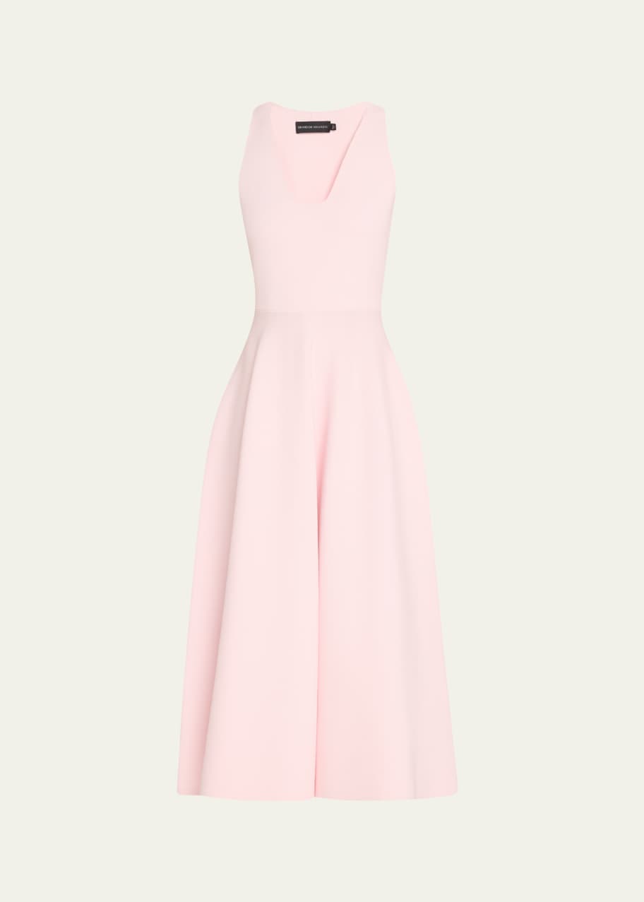 Image 1 of 1: The Renee Compact Knit Fit-Flare Midi Dress