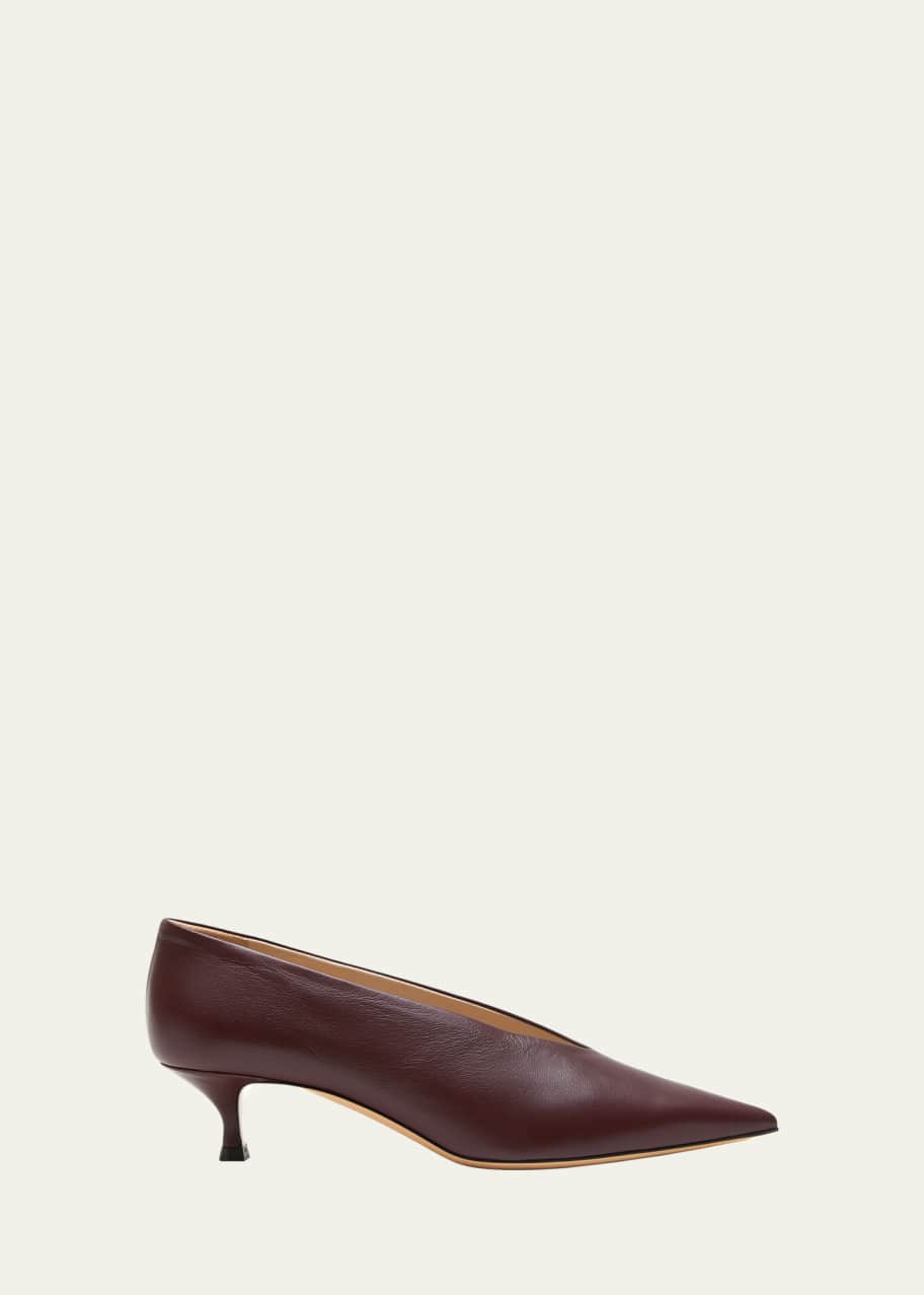 Image 1 of 1: Babouche Leather Kitten Pumps