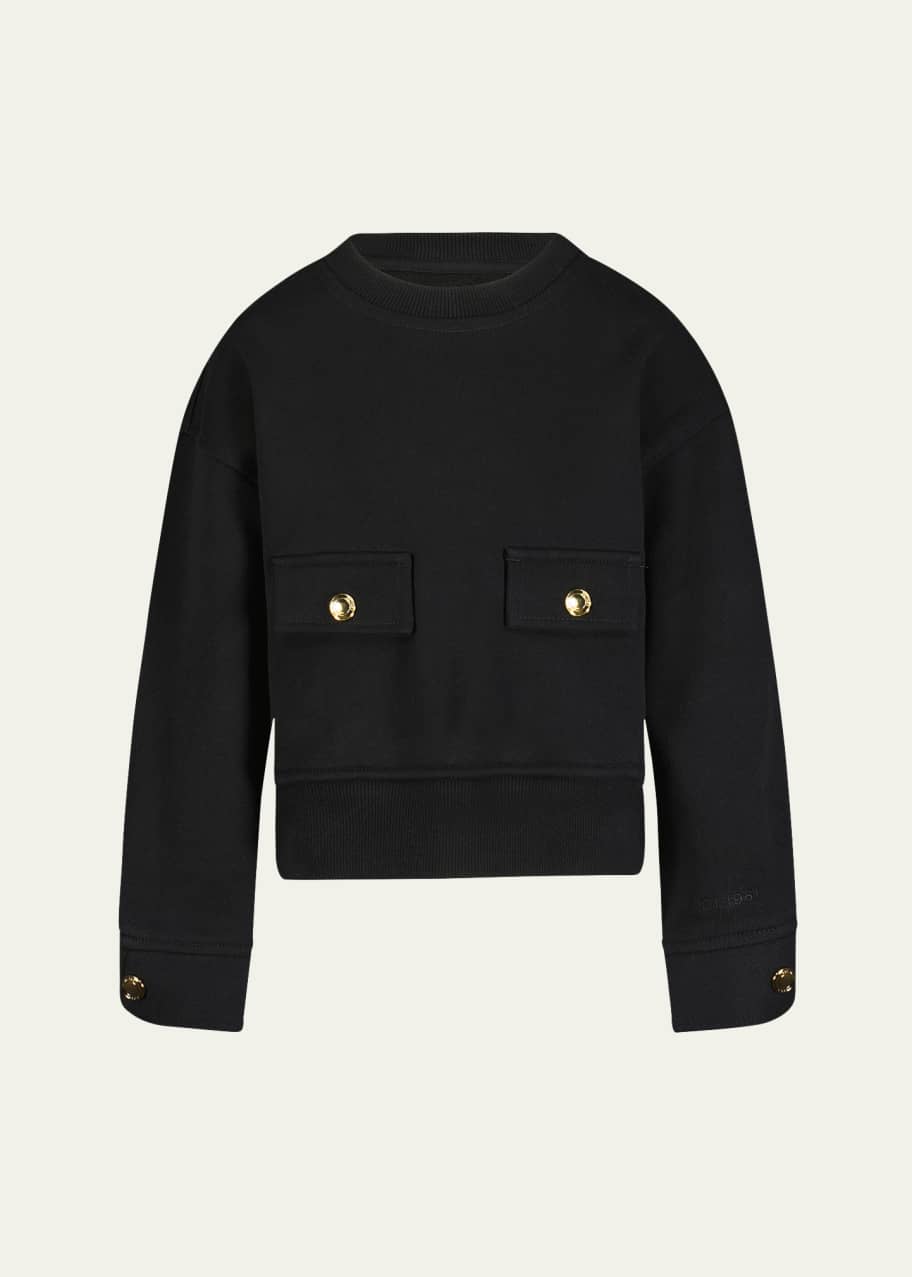 Image 1 of 1: Girl's Edie Cropped French Terry Sweatshirt, Size S-L