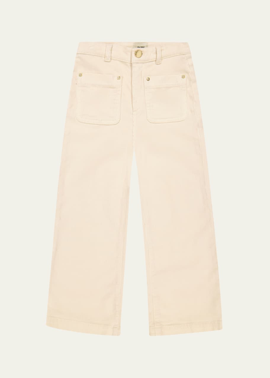 Image 1 of 1: Girl's Lily Wide Leg Corduroy Pants, Size 4-6