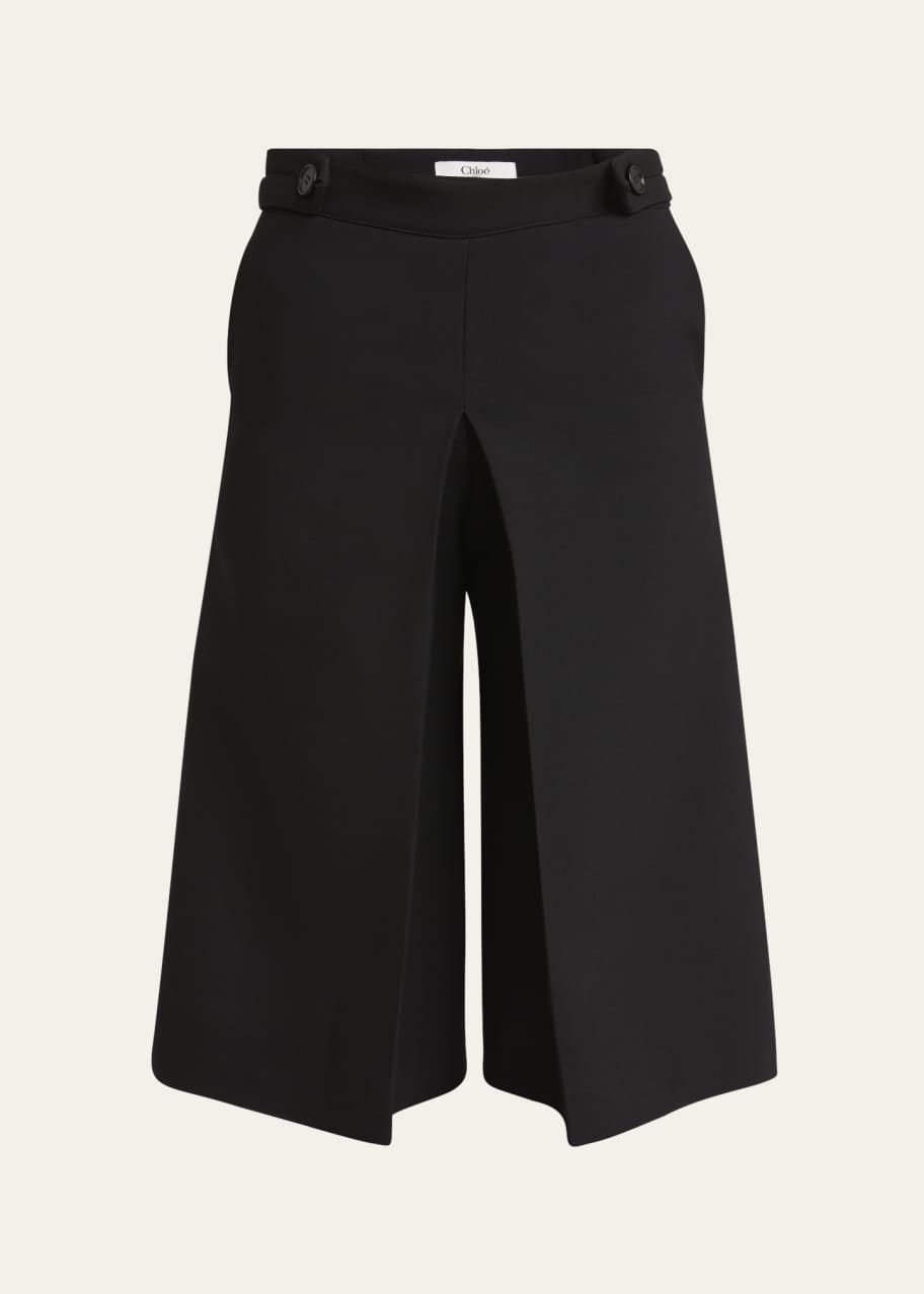 ショートパンツ CHLOE Women Shorts  Burmudas 25SSH07302 001 Black Chloe Pleat Wide-Leg Bermuda Shorts - Bergdorf Goodman