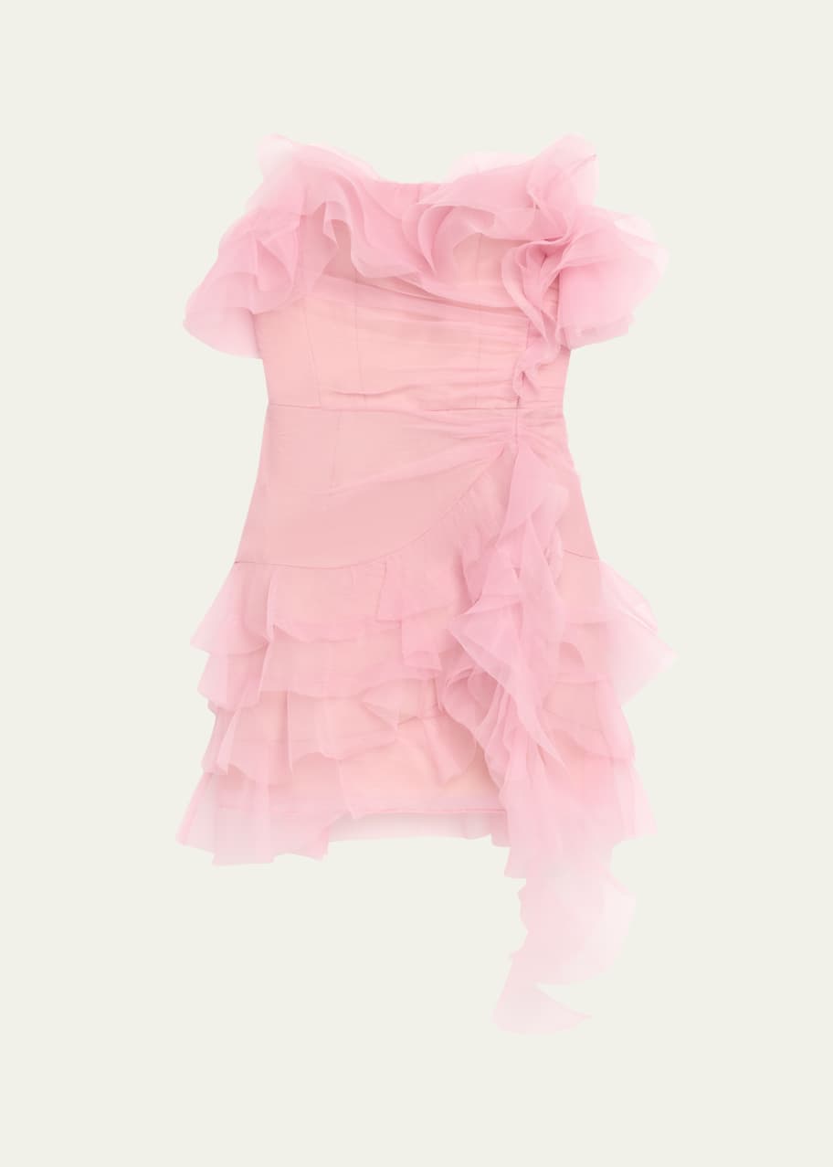 Image 1 of 1: Ruffle Off-Shoulder Mini Dress