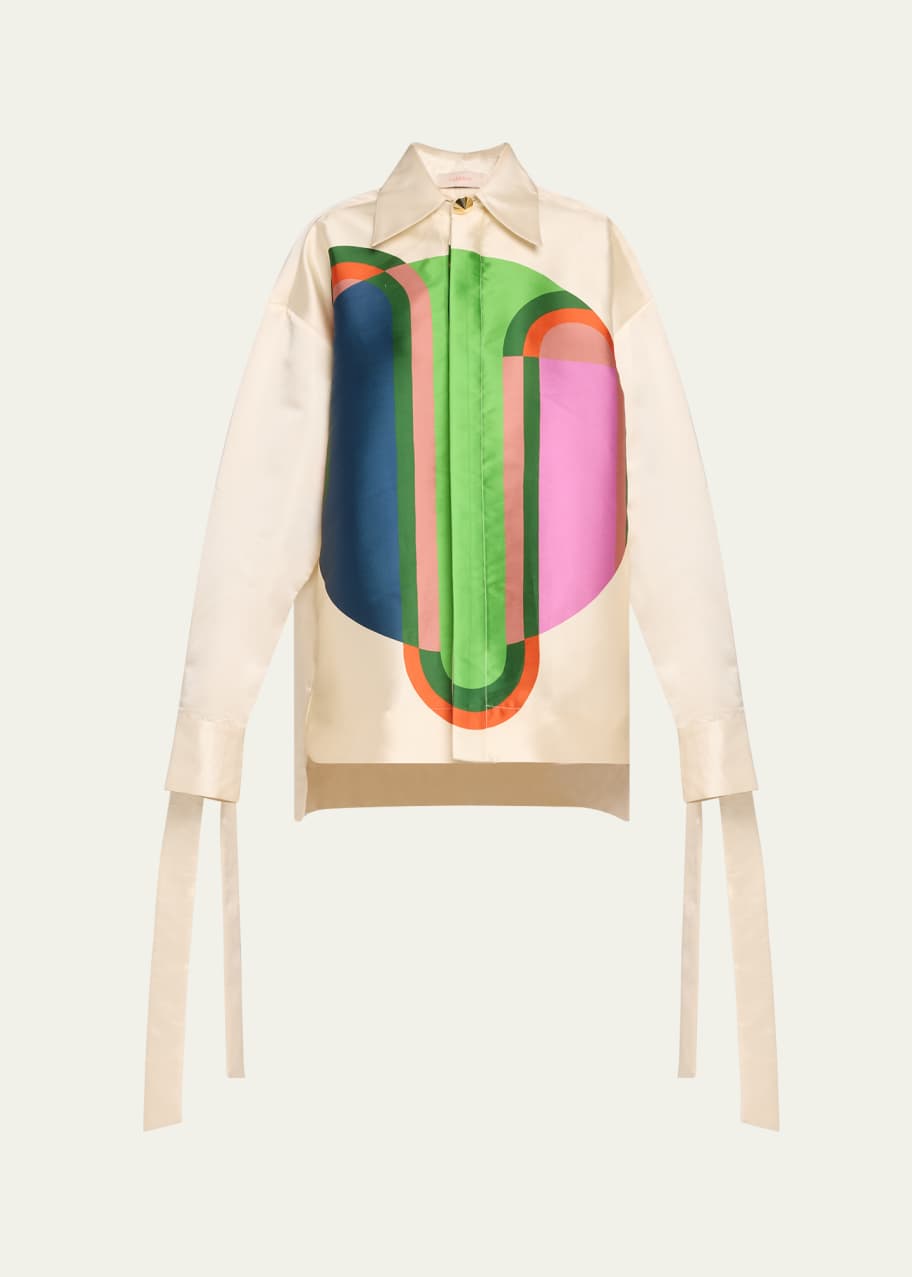 HARBISON Abstract Mini Pajama Shirtdress Bergdorf Goodman