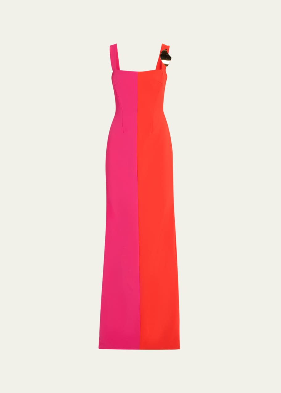 Image 1 of 1: Khroma Colorblock Square-Neck Gown
