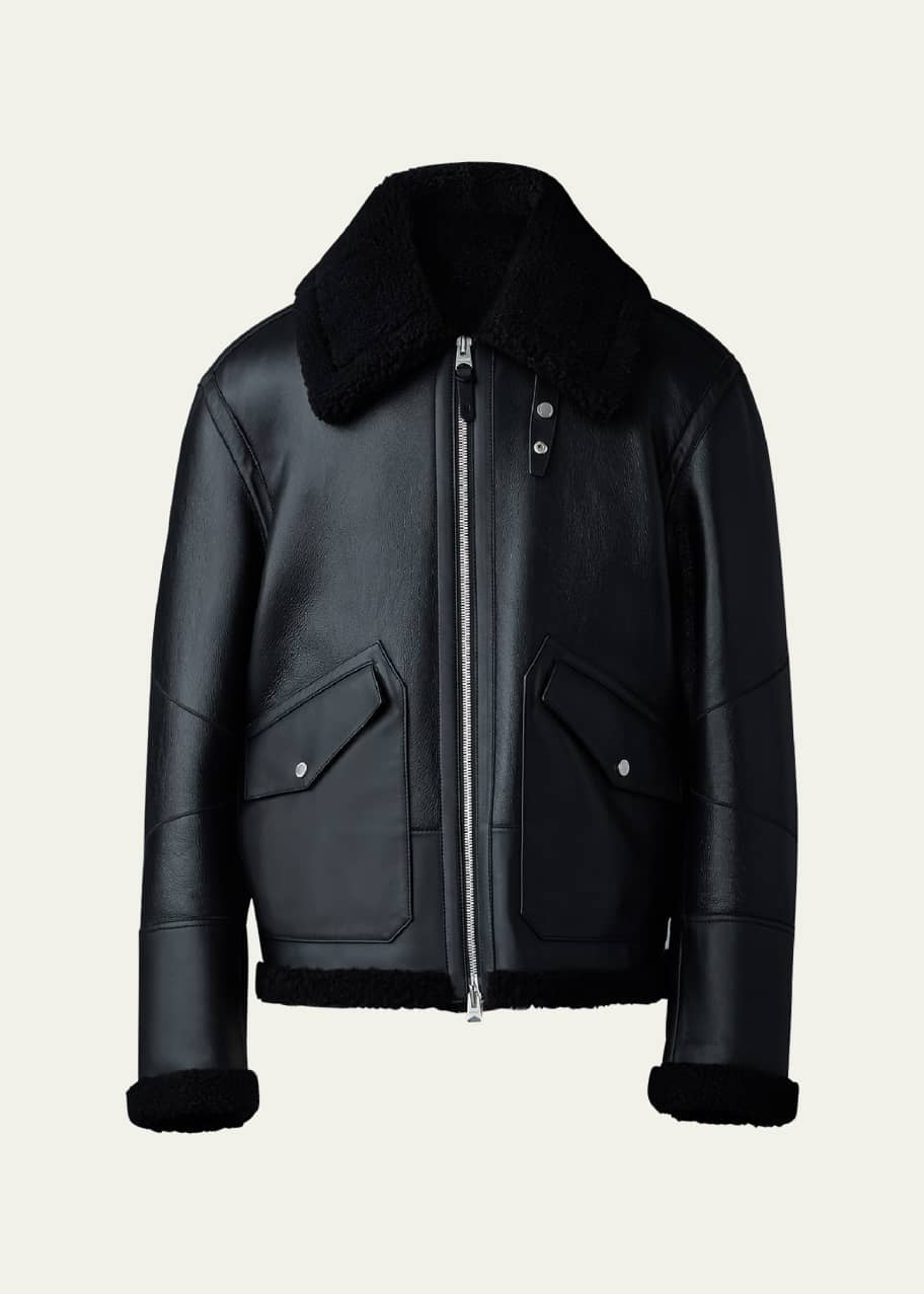 Image 1 of 1: Men's Atlas Shearling Aviator-Style Jacket