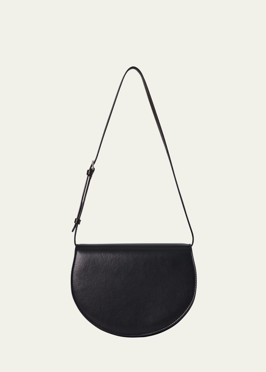 Image 1 of 1: Canteen Saddle Shoulder Bag in Napa Leather