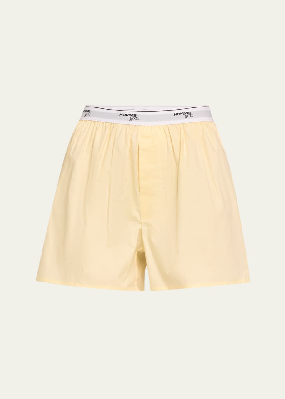 新品　WOMEN【HOMMEGIRLS】BOXER SHORTS Boxer Shorts in Chambray Blue – HOMMEGIRLS