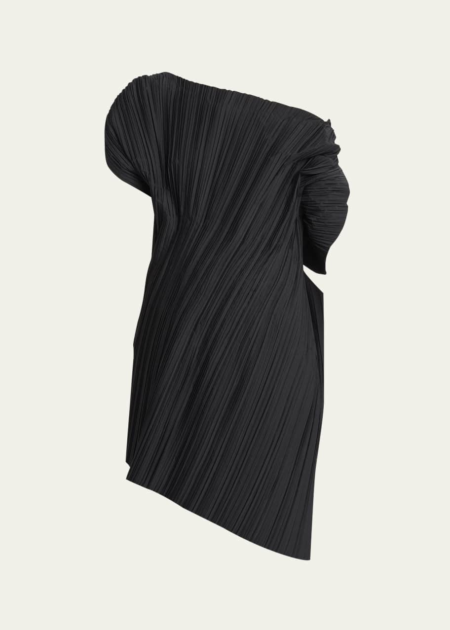 Image 1 of 1: Akiko Off-Shoulder Pleated Asymmetric Top