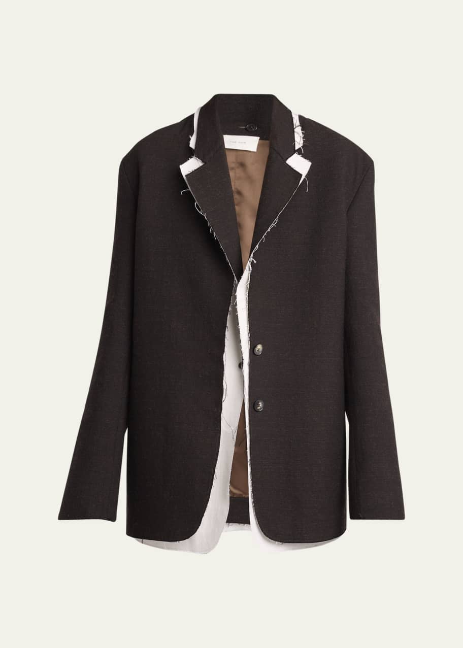 THE ROW Lysandre Layered Frayed-Trim Jacket - Bergdorf Goodman