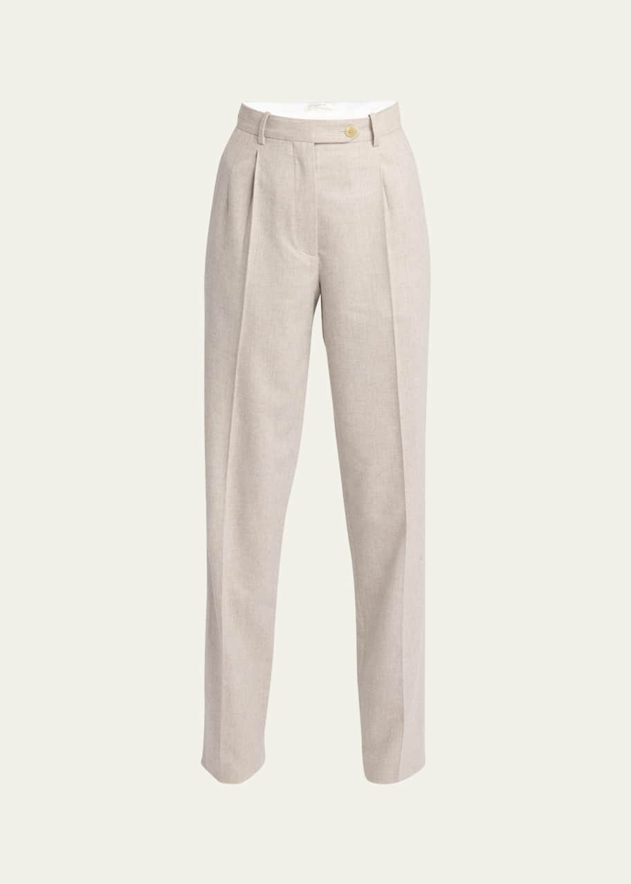 Image 1 of 1: Norbert Pleated Wool Cashmere Pants