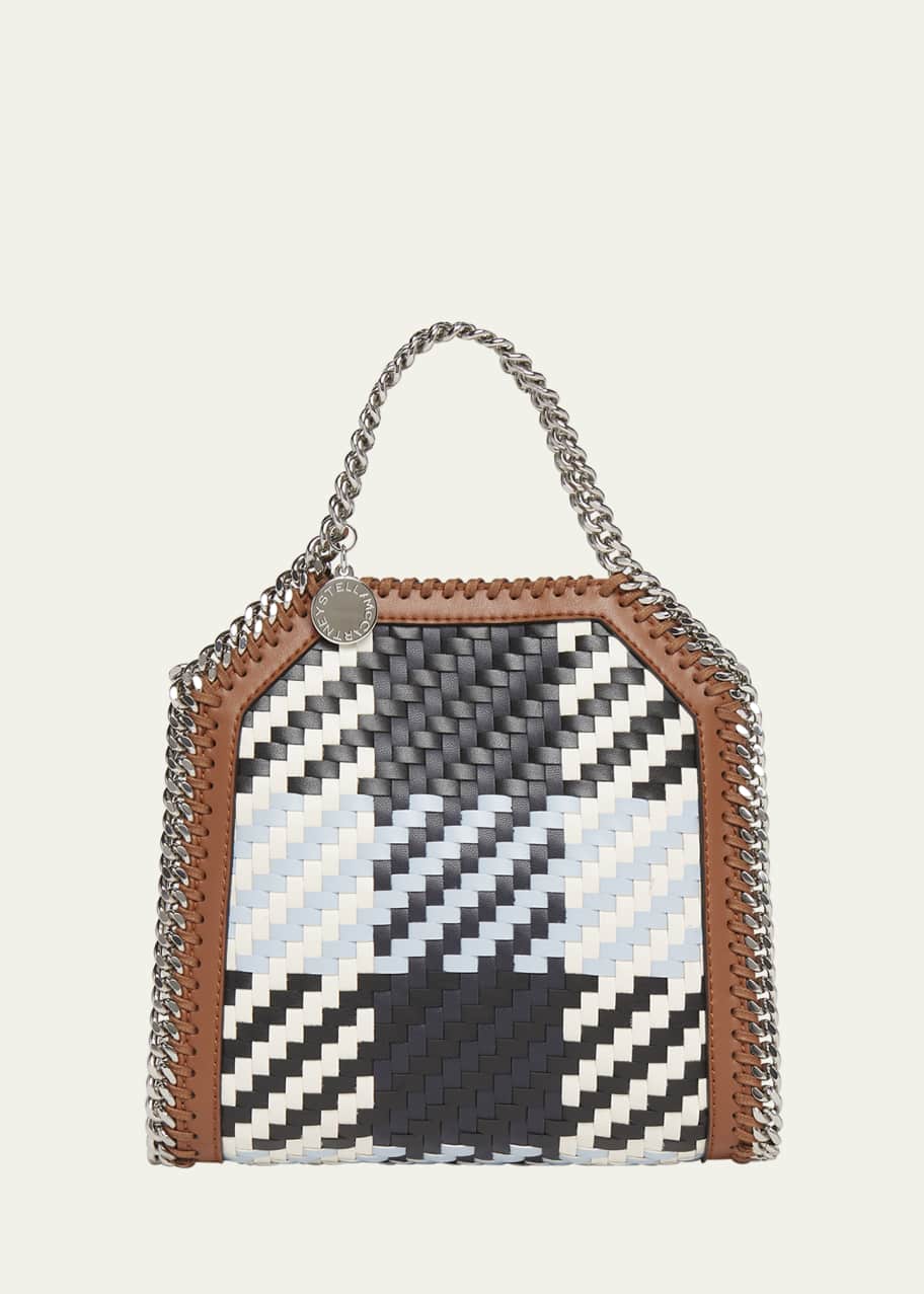 Image 1 of 1: Tiny Woven Vegan Leather Tote Bag