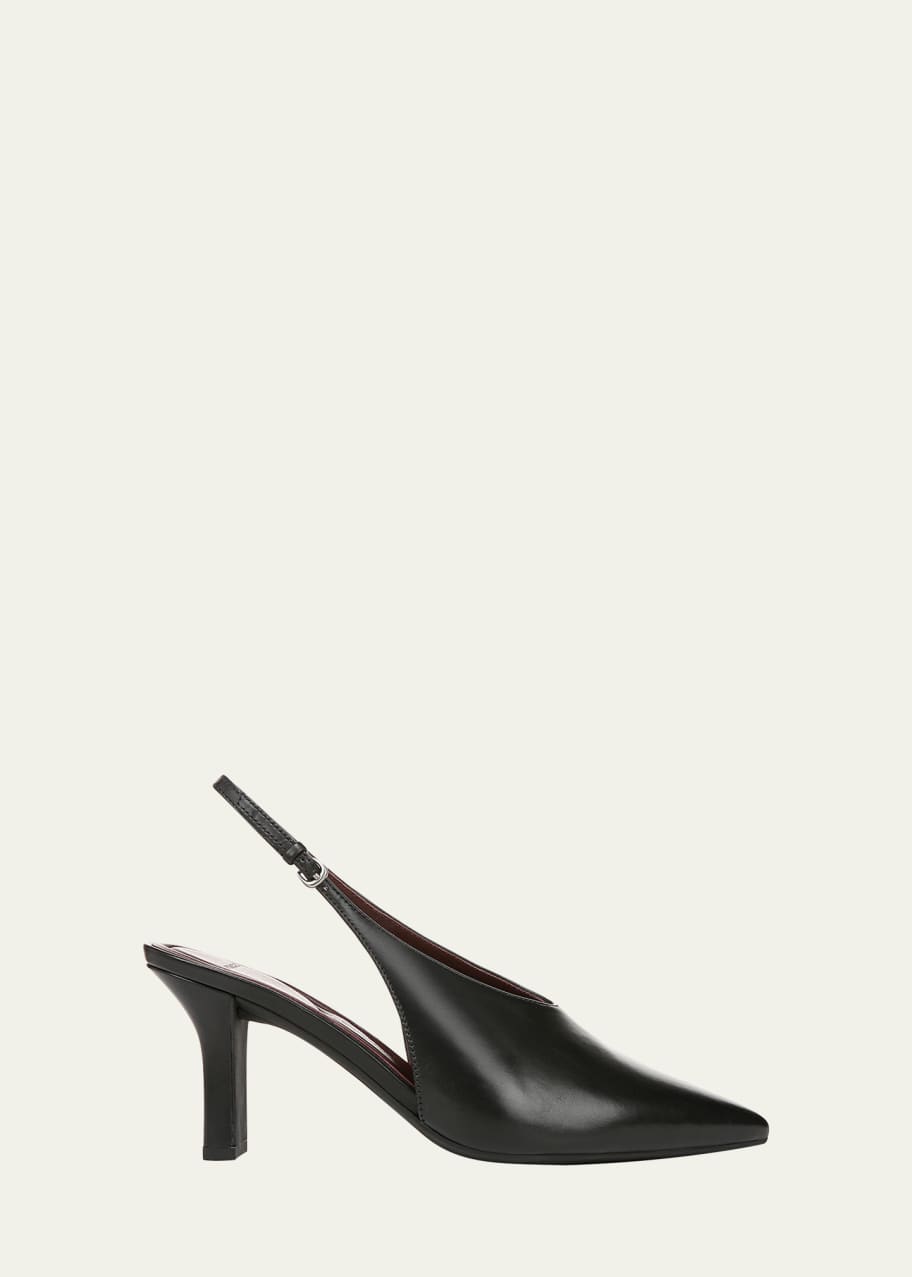Image 1 of 1: Devi Smooth Leather Slingback Pumps