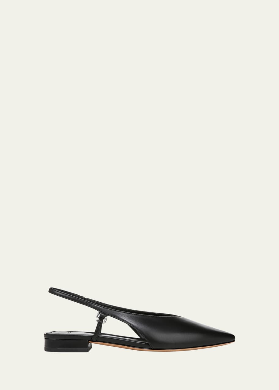 Image 1 of 1: Ines Leather Slingback Ballerina Flats