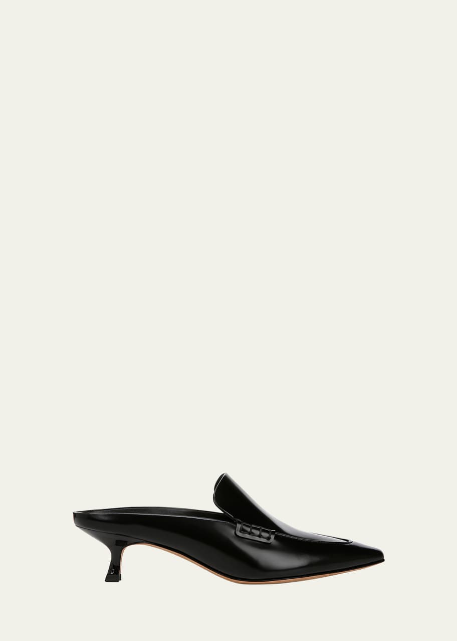 Image 1 of 1: Samy Leather Kitten Mule Pumps