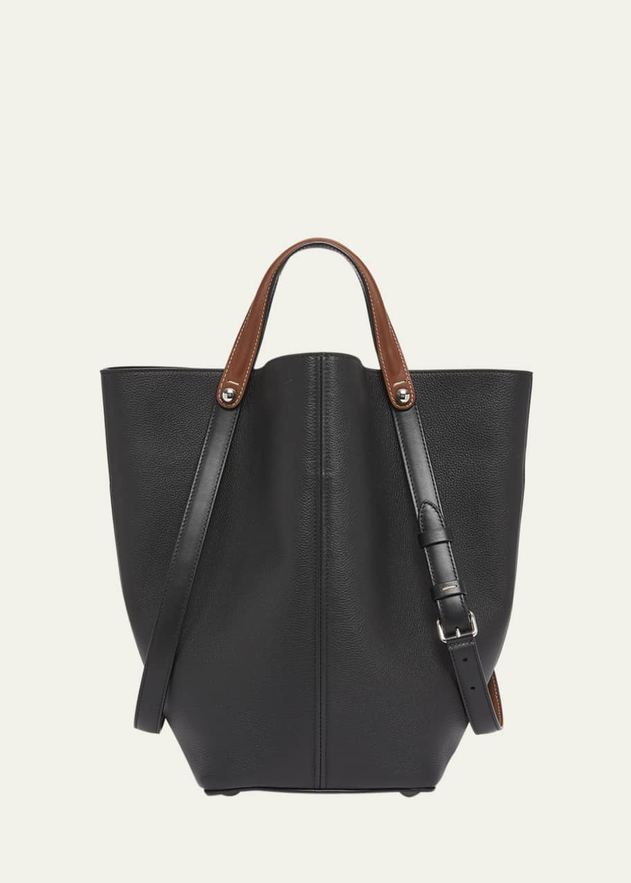 Image 1 of 1: Medium Leather Shopper Tote Bag