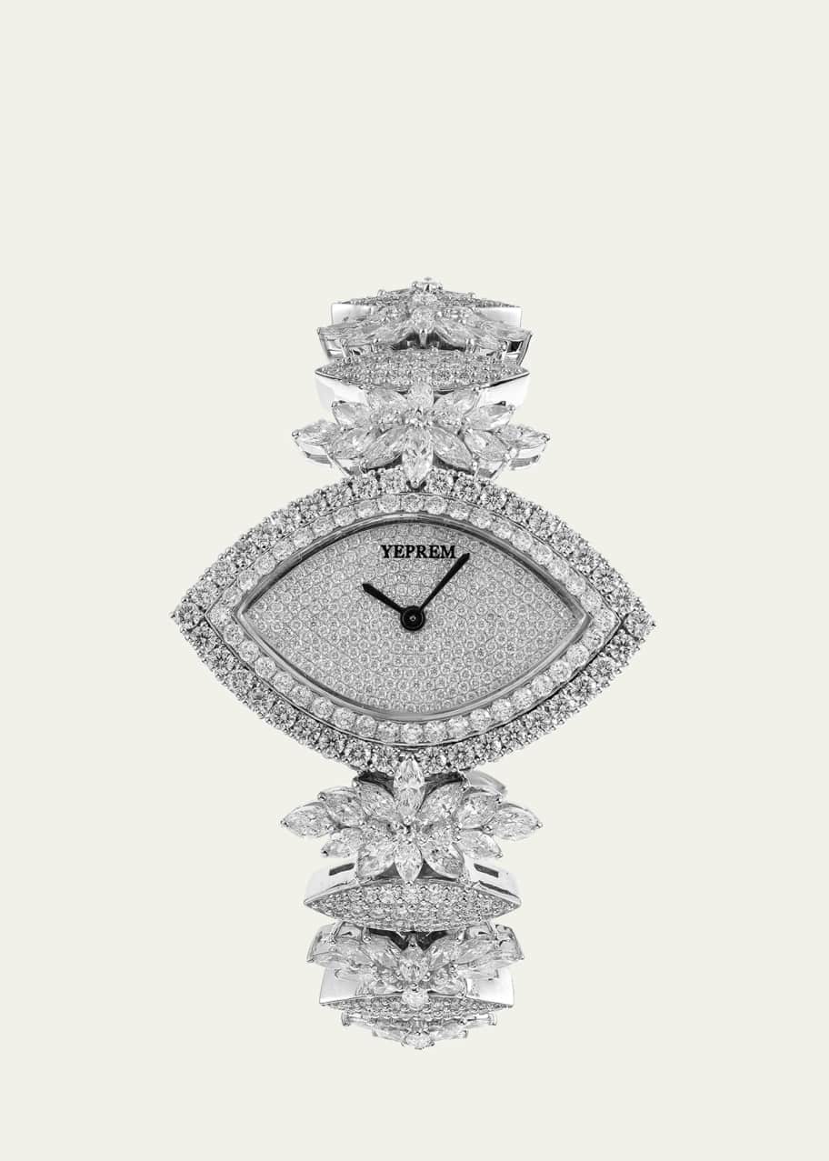 Image 1 of 1: 18K White Gold Full Diamond Watch, 10.22tcw